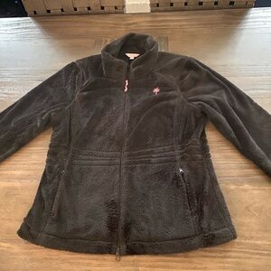 Lilly Pulitzer Pink Teddy Jacket Soft Texture Full Zip